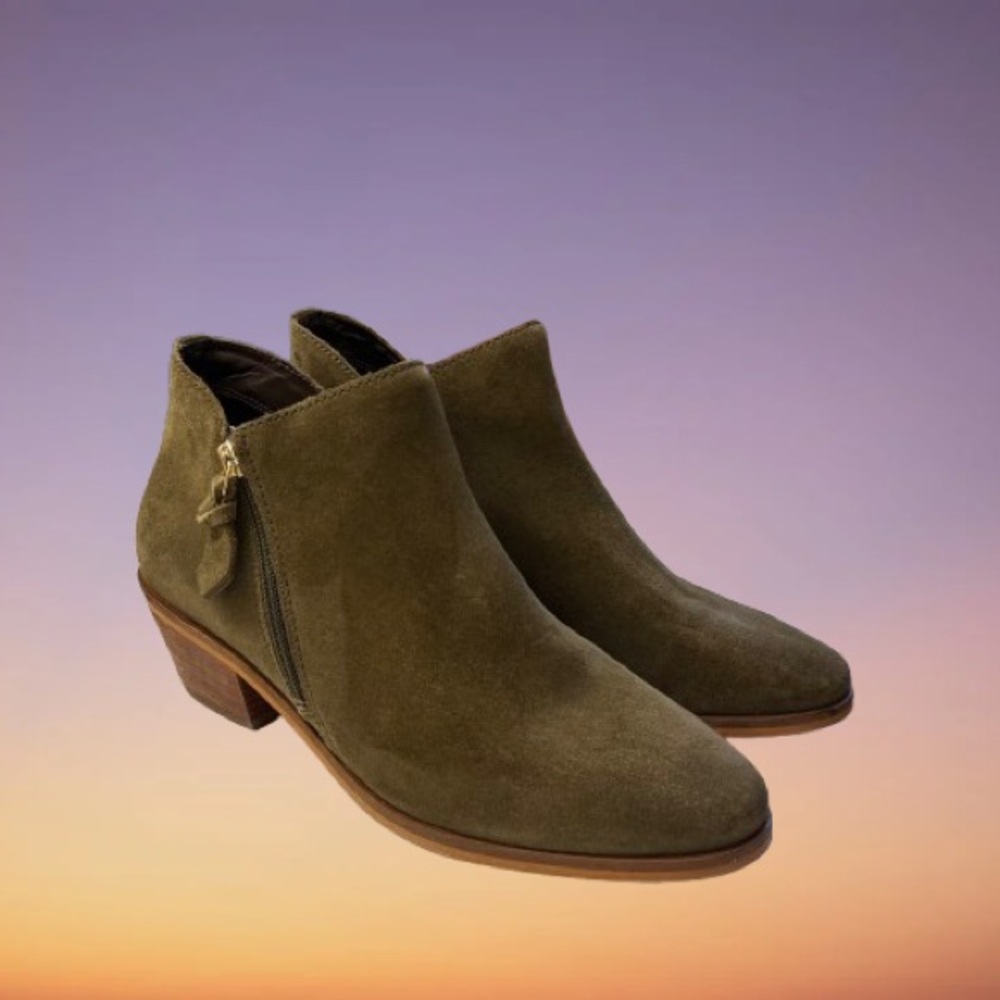 Cole Haan Olive Suede Gracy Ankle Booties
